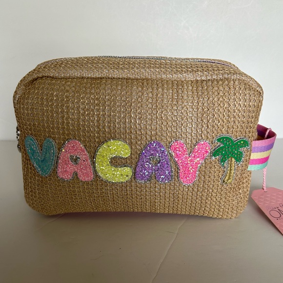 miss Gwens Handbags - Raised Letter Vacay Toiletries Cosmetic Bag